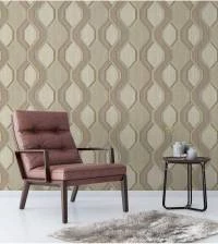Papel de parede geométrico bege e marrom 1248-2646