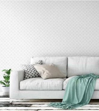 Papel de parede geométrico branco e cinza