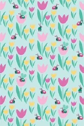 papel de parede infantil joaninhas e flores