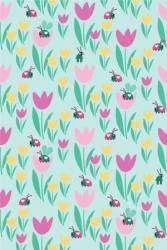 Papel de parede infantil joaninhas e flores