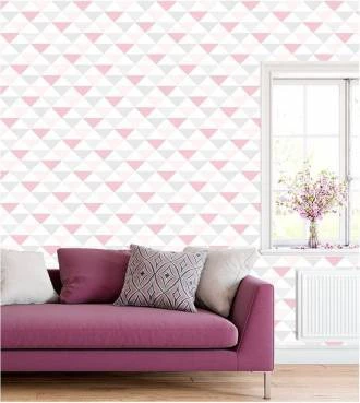 Papel de parede triangulos rosa