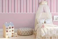 Papel meia parede liistrado branco e rosa e lilás 1052-2692