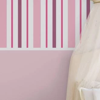 Papel meia parede liistrado branco e rosa e lilás