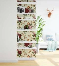 Papel de parede floral com rosas vermelhas rosas e laranja