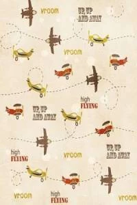 Papel de parede infantil com desenhos de avião