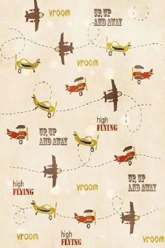 Papel de parede infantil com desenhos de avião