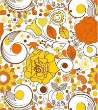 Papel de parede Floral em tons de laranja 1269-2704