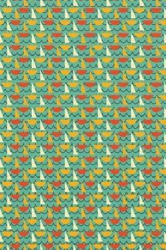 Papel de parede infantil com desenho de barquinhos