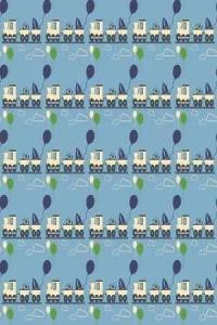 Papel de parede infantil com desenho de trenzinhos 241-272