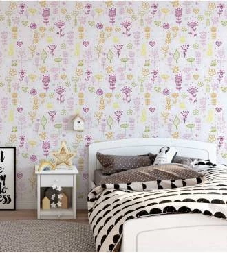 Papel de parede bebê elefantes coloridos