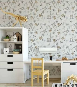 Papel de parede bebê bixinhos da floresta