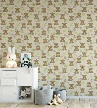 Papel de parede bebê macaco, girafa e pássaro 