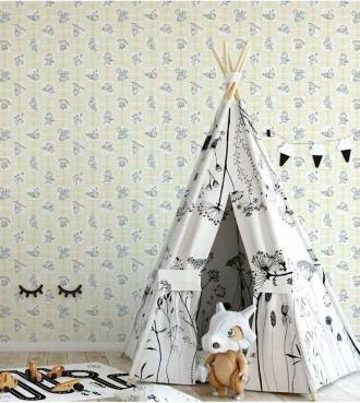 Papel de parede bebê floral com rosas