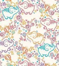 Papel de parede infantil elefantes coloridos 584-2736