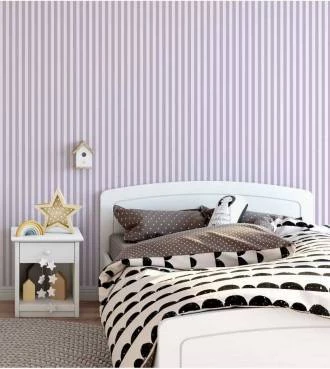 Papel de parede listrado rosa e branco