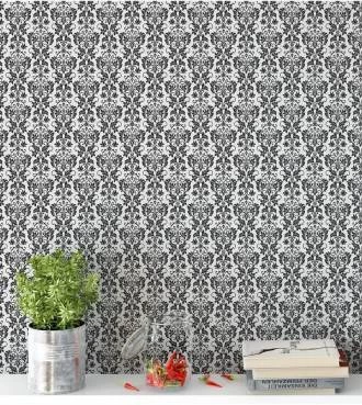 Papel de parede retro preto com fundo branco