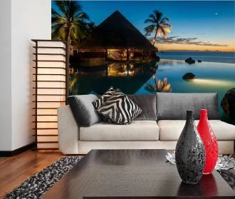 Foto mural cabana na praia