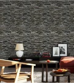 Papel de parede canjiquinha cinza e bege