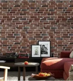 Papel de parede tijolo 3D baiano vermelho
