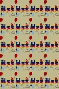 Papel de parede infantil com desenho de trenzinhos 2