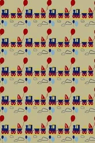 Papel de parede infantil com desenho de trenzinhos 2