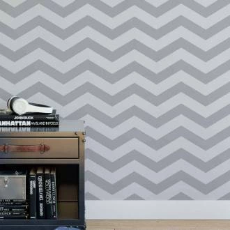 Papel de Parede Chevron Cinza