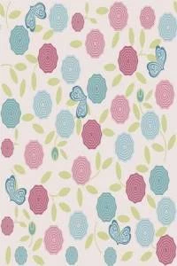 Papel de parede infantil floral com borboletas