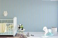 Papel de parede listrado bege e azul claro 209-2838