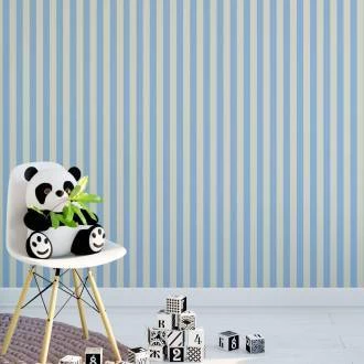 Papel de parede listrado bege e azul claro