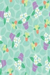 Papel de parede infantil com vasos de flores