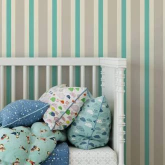 Listrado bege, creme e verde infantil