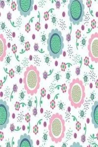 Papel de parede infantil com flores rosa e verde 257-288