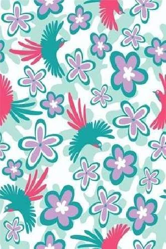 Papel de parede infantil com flores e passaros