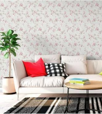 Papel de parede floral delicado com rosas
