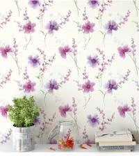 Papel de parede violeta e rosa floral 1330-2931