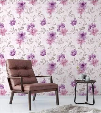 Papel de parede flores do campo lilás