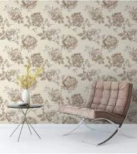 Papel de parede rosas bege e marrom 1339-2949