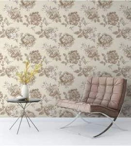 Papel de parede rosas bege e marrom