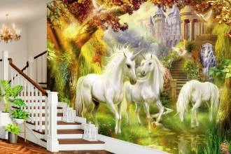 Foto Mural Adesivo com unicórnios