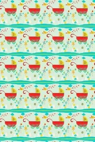 Papel de parede infantil carrinho de bebê