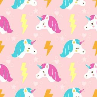 Papel de parede rosa com unicórnios