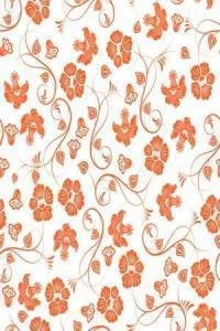 Papel de parede retro floral laranja 11-30