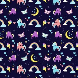 Papel de parede com unicórnios coloridos