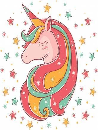 Quadroinfantil com unicórnio rosa