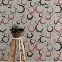 Papel de parede Círculos com Círculos Vermelho 1387-3041