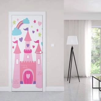 Adesivo para porta Castelo Rosa