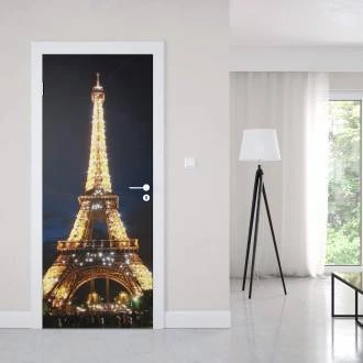 Adesivo para porta Torre Eiffel noite