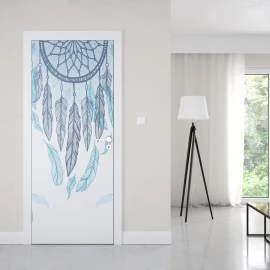 Adesivo de porta com filtro dos sonhos azul