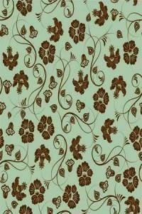 Papel de parede com estampa floral marrom