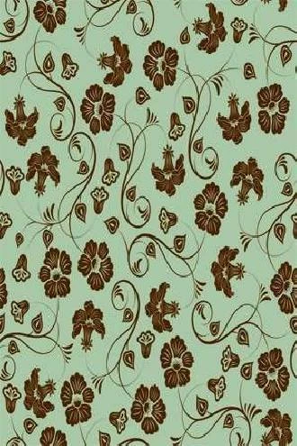 Papel de parede com estampa floral marrom